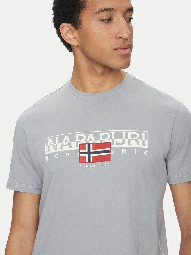 Napapijri Napapijri T-shirt S-Aylmer NP0A4HTO Siva Regular Fit
