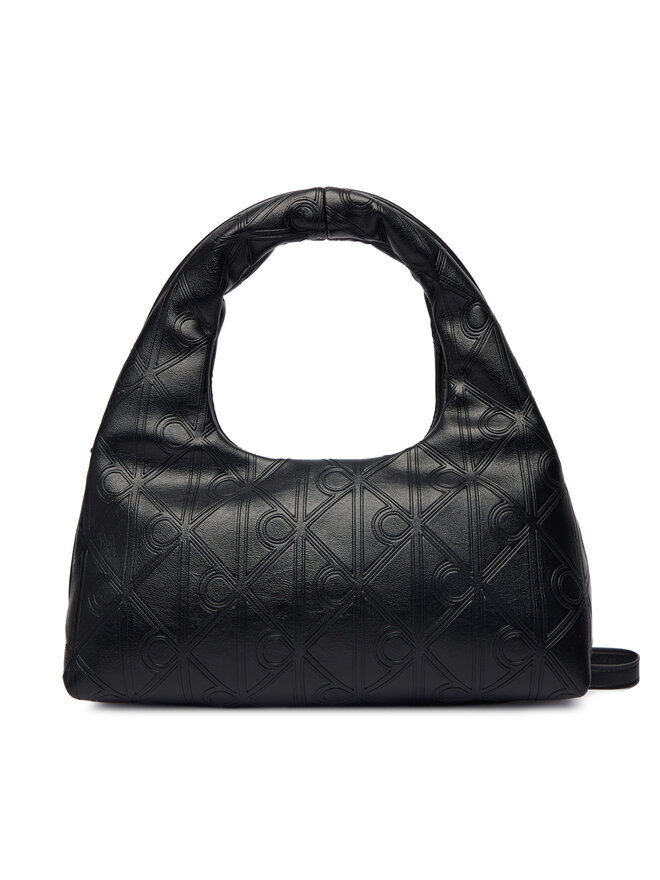 Calvin Klein Handtasche Calvin Klein Emblem Aop Puffer Bag With Strap LV04F3200G Schwarz