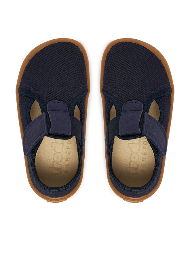 Froddo Hausschuhe Froddo Barefoot Canvas T-Bar G1700439 M Dunkelblau