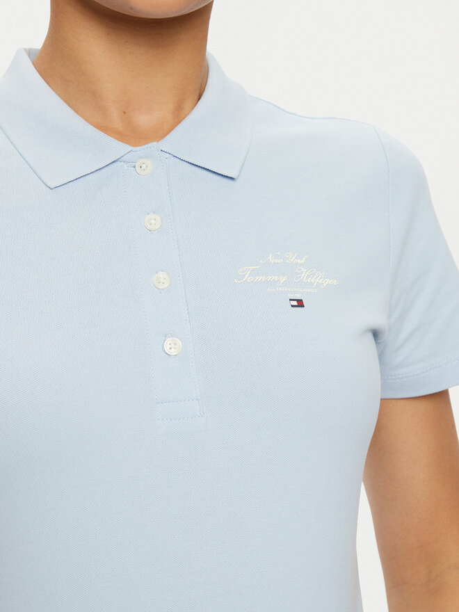 Tommy Hilfiger Tommy Hilfiger Поло WW0WW43930 Блакитний Slim Fit