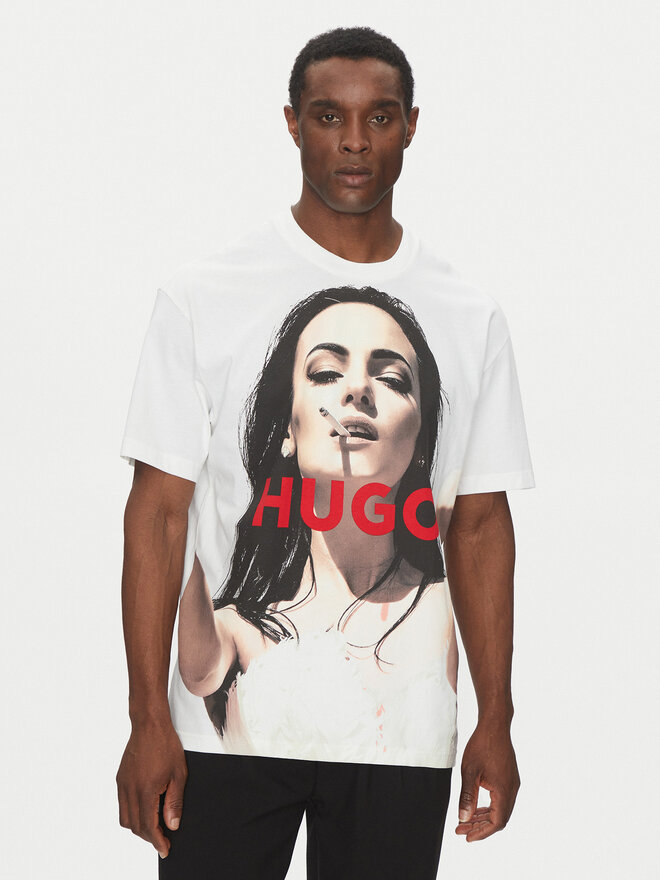 HUGO HUGO Футболка Duwedie 50535314 Білий Oversize