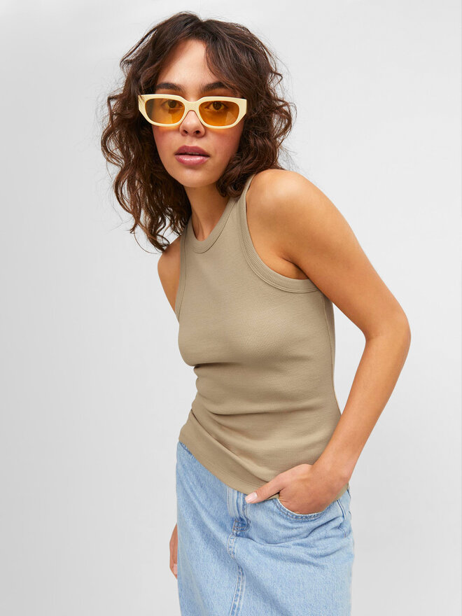 JJXX JJXX Top 12224661 Beige Rib Fit