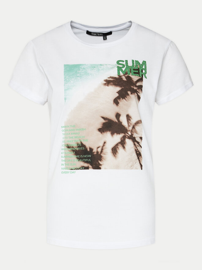Marc Aurel Marc Aurel Футболка 7564 7000 73736 Білий Regular Fit