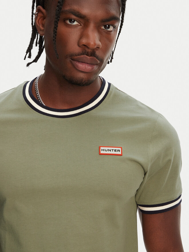 Hunter Hunter Majica Eigg Ringer HARM0032251 Khaki Regular Fit