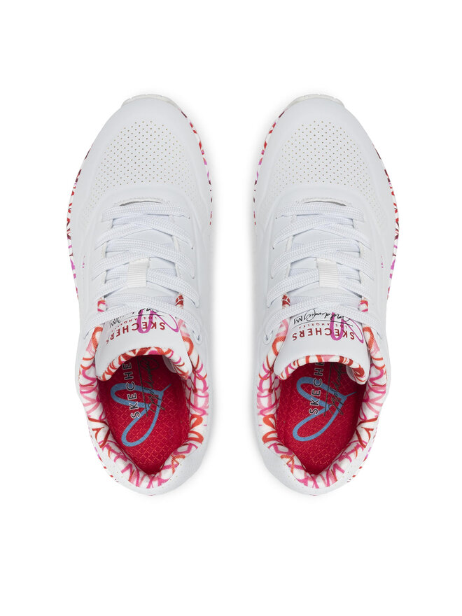 Снікерcи Skechers Uno Loving Love 155506/WRPK Білий | evzuttya.com.ua