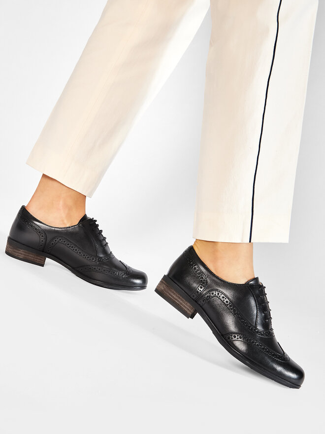 Clarks Оксфордки Clarks Hamble Oak 203467134 Черен