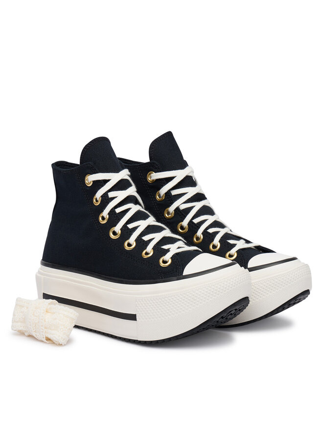 Converse Sneakers aus Stoff Converse Chuck Taylor All Star Lift Double Stack Lace A20780C Schwarz