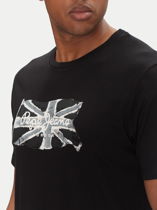 Pepe Jeans Pepe Jeans T-Shirt Flag PM509720 Μαύρο Regular Fit