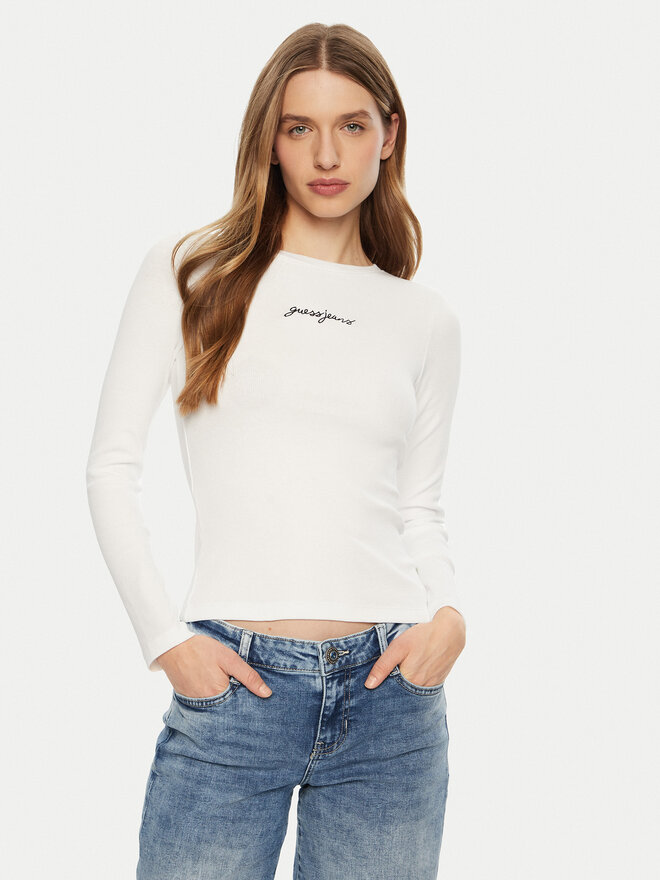 Guess Jeans Guess Jeans Marškinėliai W5RI58 KA0H1 Balta Regular Fit