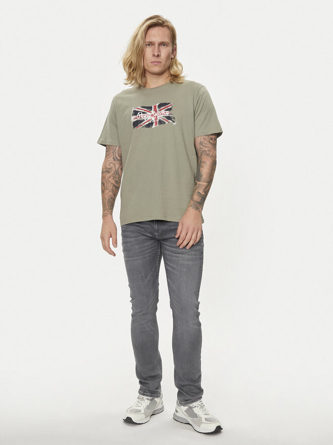 Pepe Jeans Pepe Jeans Marškinėliai Clag PM509384 Žalia Regular Fit