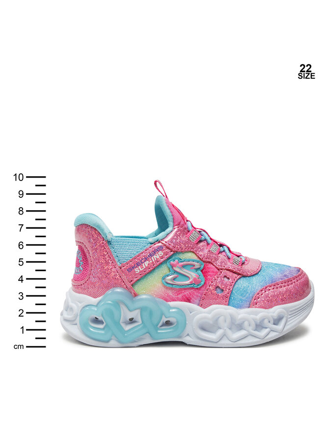Skechers Sneakersy Skechers Infinite Heart Lights 303755N/PKMT Strieborná