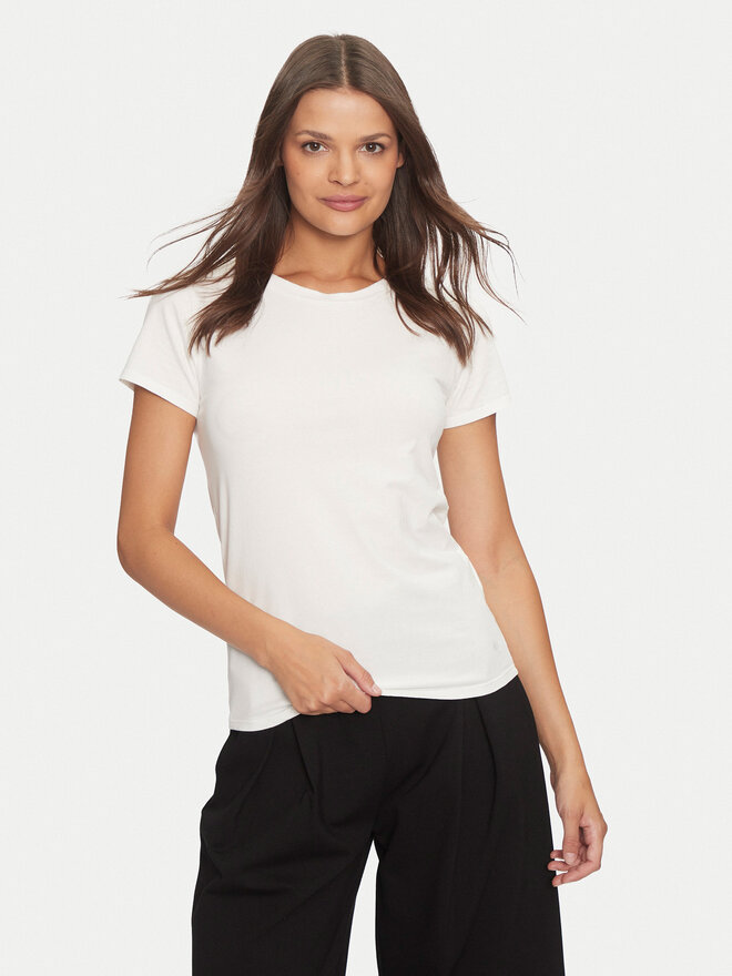 Deha Deha Camiseta A00150 Écru Regular Fit