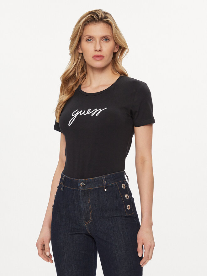 Guess Guess Marškinėliai O4RM09 KBBU1 Juoda Regular Fit