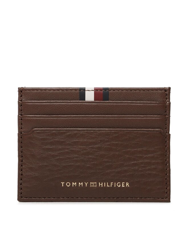 Tommy Hilfiger Калъф за кредитни карти Tommy Hilfiger Th Prem Lea Cc Holder AM0AM11267 Кафяв