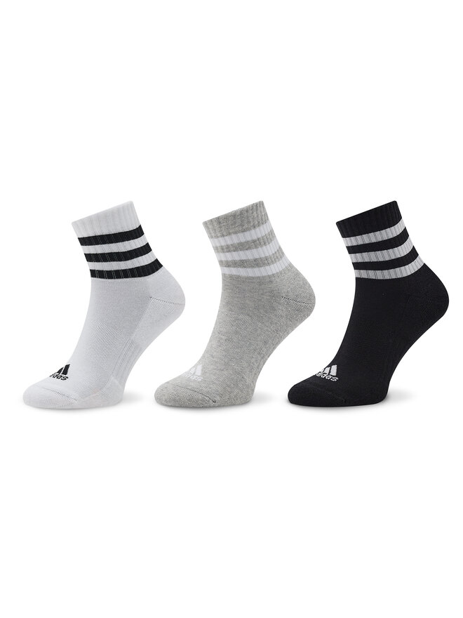 adidas Nízké ponožky Unisex adidas 3-Stripes Cushioned Sportswear Mid-Cut Socks 3 Pairs IC1318 Šedá
