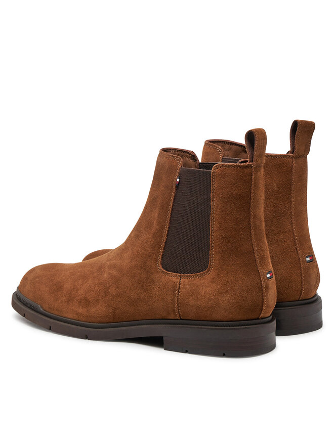 Tommy Hilfiger Боти тип челси Tommy Hilfiger Flexible Hilfiger Suede Chelsea FM0FM05102 Кафяв