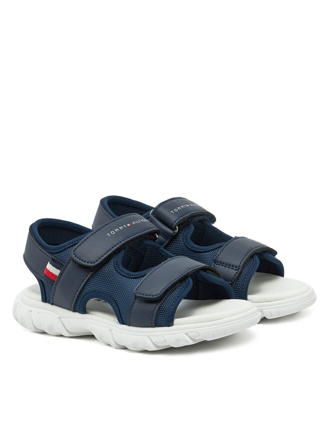 Tommy Hilfiger Sandały Tommy Hilfiger Velcro Sandal T1B2-33898-1591 S Granatowy