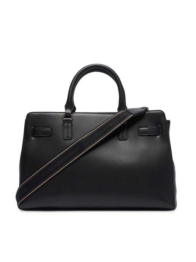 Tommy Hilfiger Handtasche Tommy Hilfiger Th Joy Satchel AW0AW19067 Schwarz