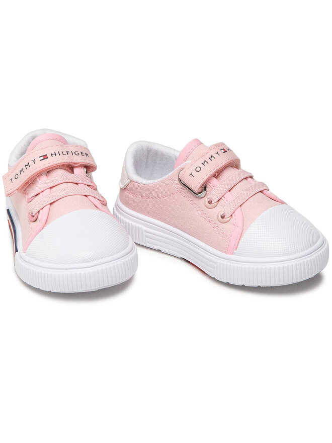 Tommy Hilfiger Trampki Tommy Hilfiger Low Cut Lace-Up/Velcro Sneaker T1A4-31007-0890 Różowy