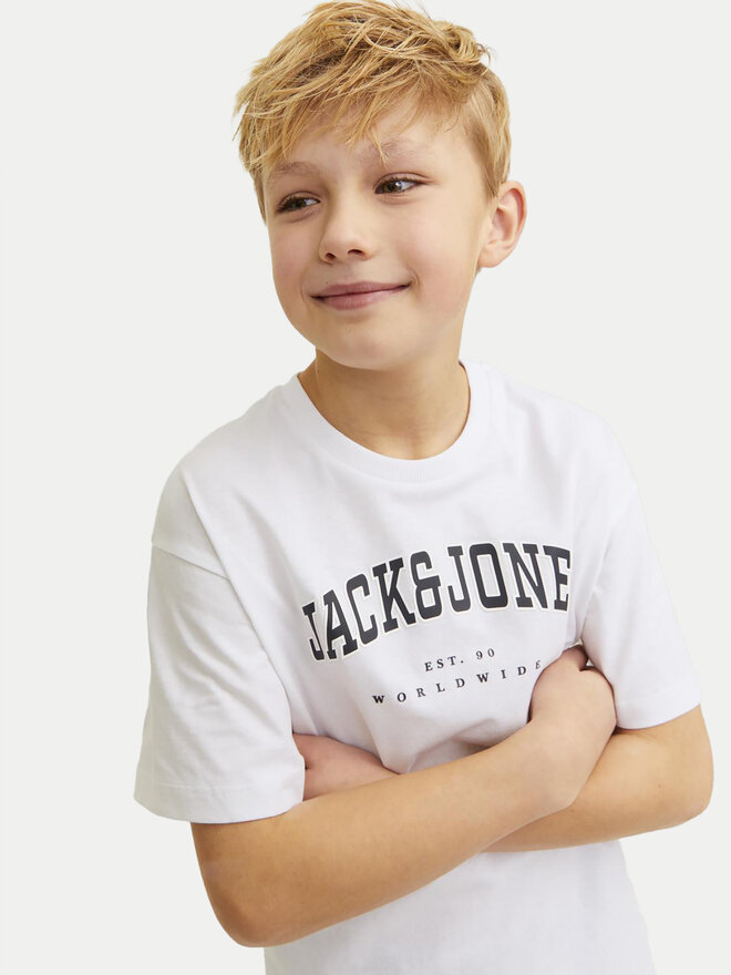 Jack&Jones Junior Jack&Jones Junior Marškinėliai Caleb 12258924 Balta Relaxed Fit