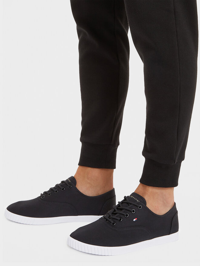 Tommy Hilfiger Tenisky Tommy Hilfiger Canvas Lace Up Sneaker FW0FW07805 Černá