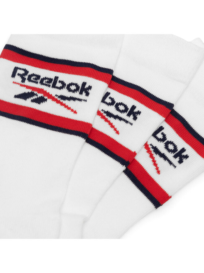 Reebok Set di 3 paia di calzini lunghi unisex Reebok R0369-SS24 (3-pack) Bianco