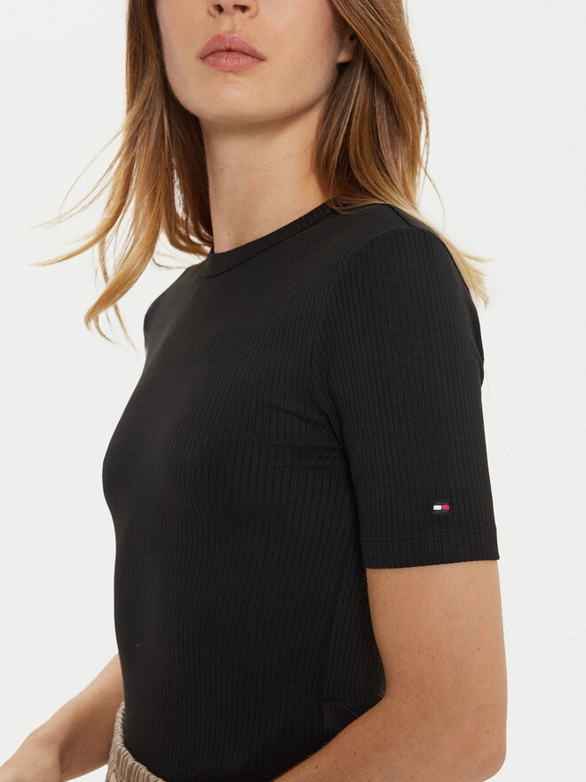 Tommy Hilfiger Tommy Hilfiger Marškinėliai WW0WW43918 Juoda Slim Fit