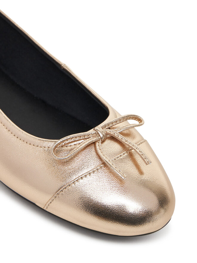 Tommy Hilfiger Balerini Tommy Hilfiger Metallic Toe-Cap FW0FW08920 Auriu