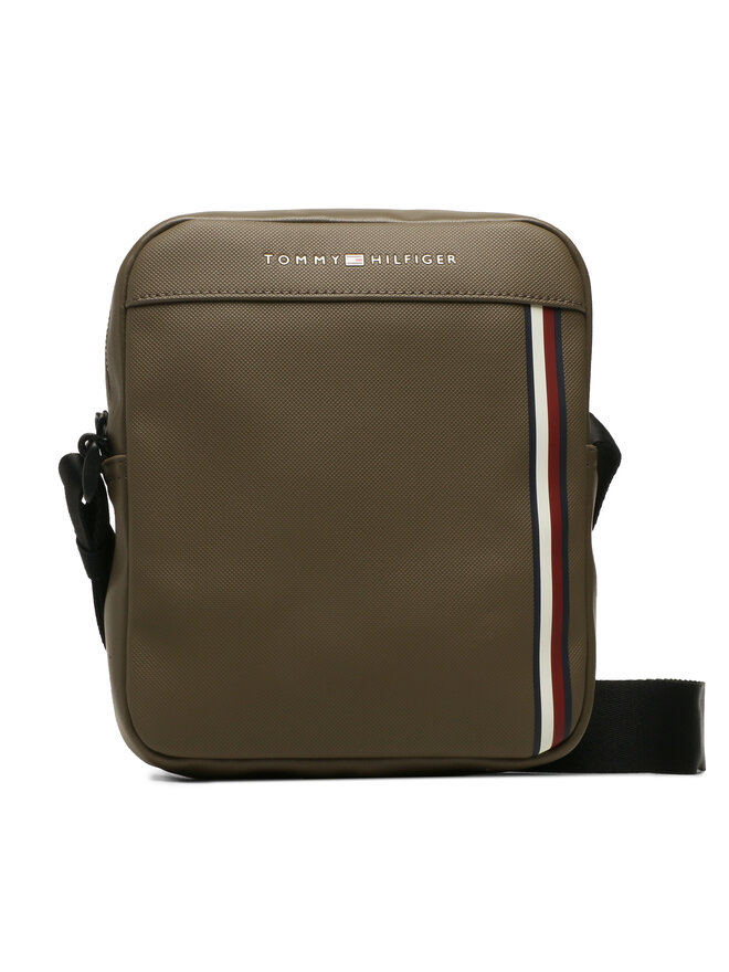 Tommy Hilfiger Umhängetasche Tommy Hilfiger Th Pique Pu Mini Reporter AM0AM11312 Khakifarben