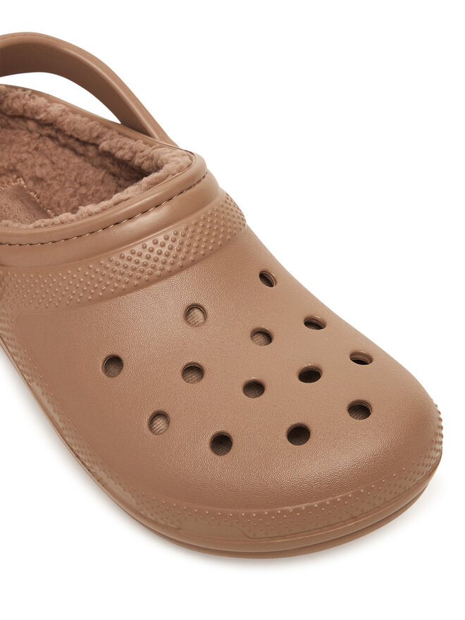 Crocs Pantoletten Crocs Classic Lined Clog 203591 Braun