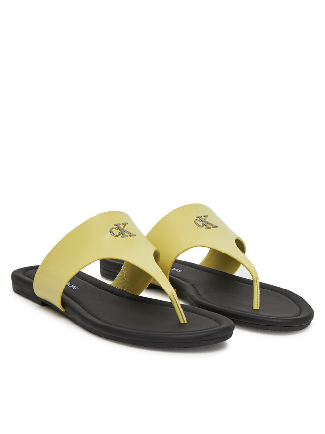Calvin Klein Jeans Zehentrenner Calvin Klein Jeans Flat Sandal Toepost Mg YW0YW01691 Grün