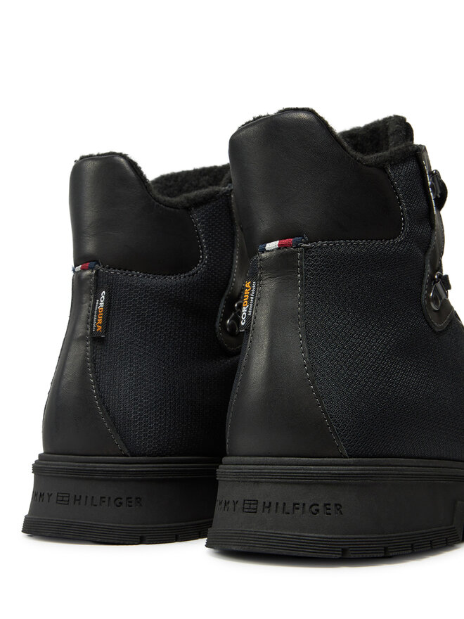 Tommy Hilfiger Kotníková obuv Tommy Hilfiger Hilfiger Warm Cordura Mix Boot FM0FM05180 Černá