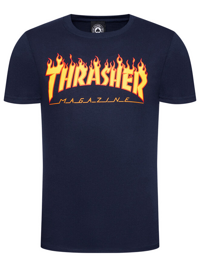 Thrasher Thrasher Majica Flame Mornarsko modra Regular Fit