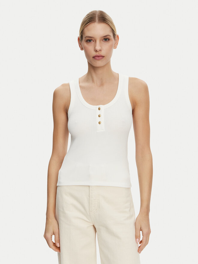 Tommy Hilfiger Tommy Hilfiger Топ Henley WW0WW43920 Білий Slim Fit