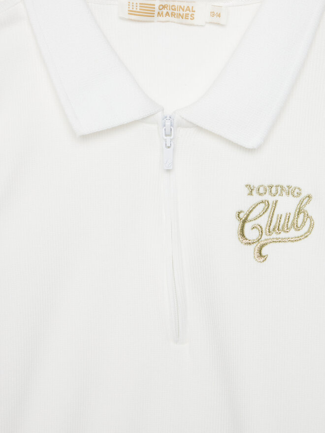 Original Marines Original Marines Poloshirt DFP5184YF Weiß Cropped Fit
