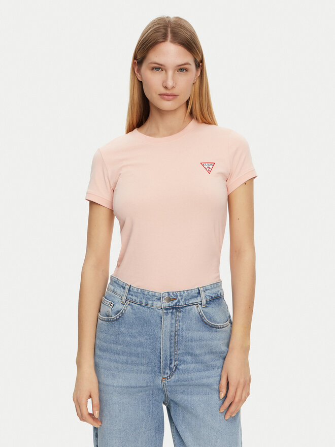 Guess Guess Marškinėliai W2YI44 J1314 Oranžinė Slim Fit