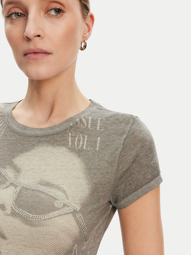 Guess Guess Marškinėliai W5YI36 KBYH0 Žalia Regular Fit