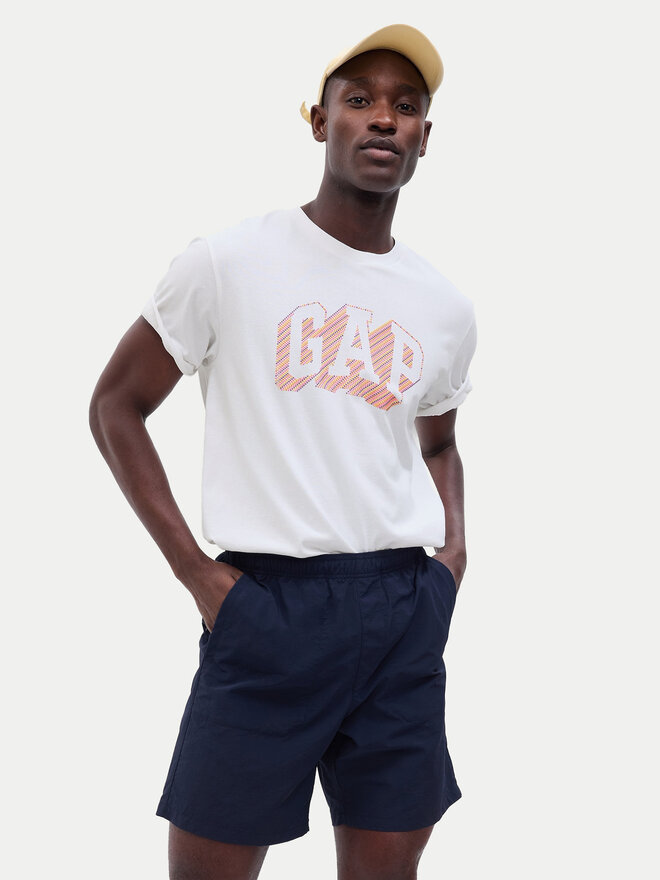 Gap Gap Marškinėliai 664011-02 Balta Regular Fit