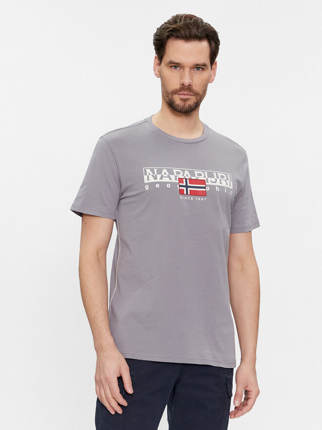 Napapijri Napapijri Camiseta S-Aylmer NP0A4HTO Gris Regular Fit