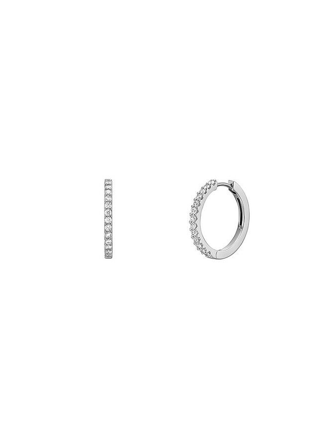 Fossil Orecchini Fossil Er S Pave Hoop JF04802040 Argento
