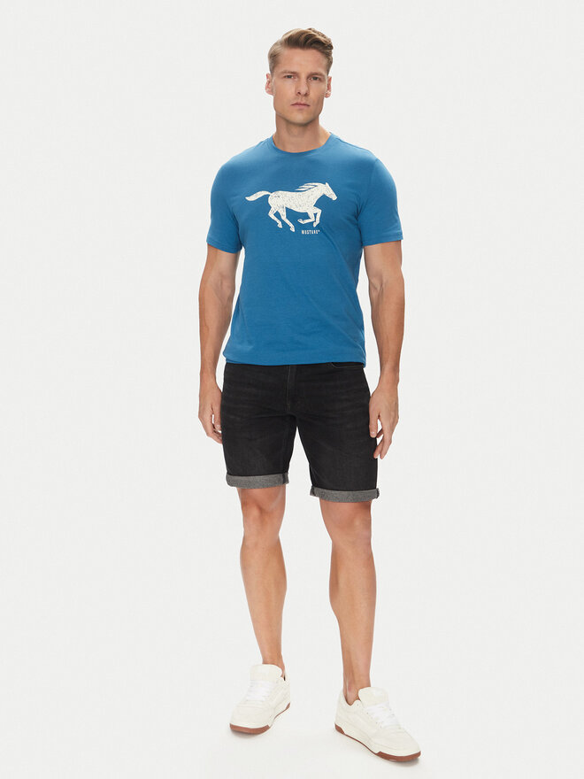 Mustang Mustang T-Shirt Austin 1016483 Blau Regular Fit