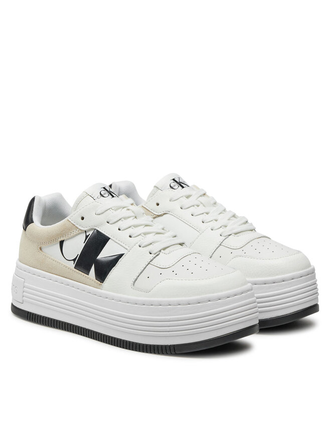 Calvin Klein Jeans Снікерcи Calvin Klein Jeans Bold Platf Low Lace Mix Nbs Mtr YW0YW01482 Білий