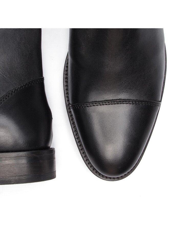 Tommy Hilfiger Μπότες Tommy Hilfiger Essential Leather Toecap Chelsea FM0FM02140 Μαύρο