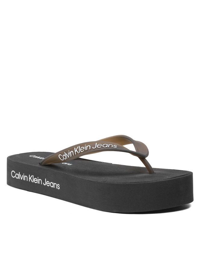 Calvin Klein Jeans Žabky Calvin Klein Jeans Beach Sandal Flatform Logo YW0YW01092 Černá