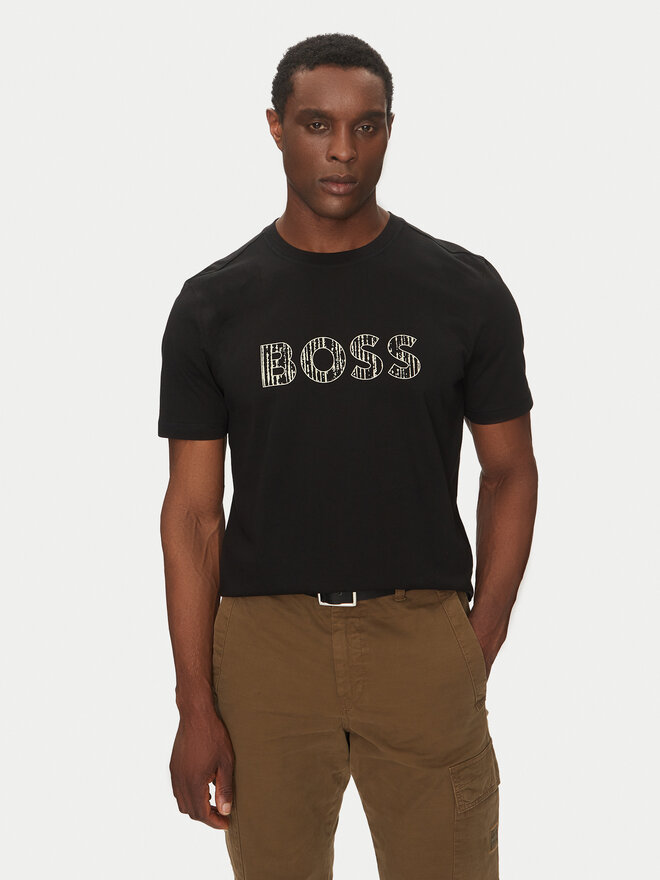 BOSS BOSS T-Shirt Te_Logotexture 50534923 Schwarz Regular Fit
