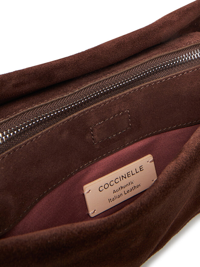 Coccinelle Ročna torba Coccinelle P6P Boheme Suede Bimaterial E1 P6P 58 01 01 Rjava