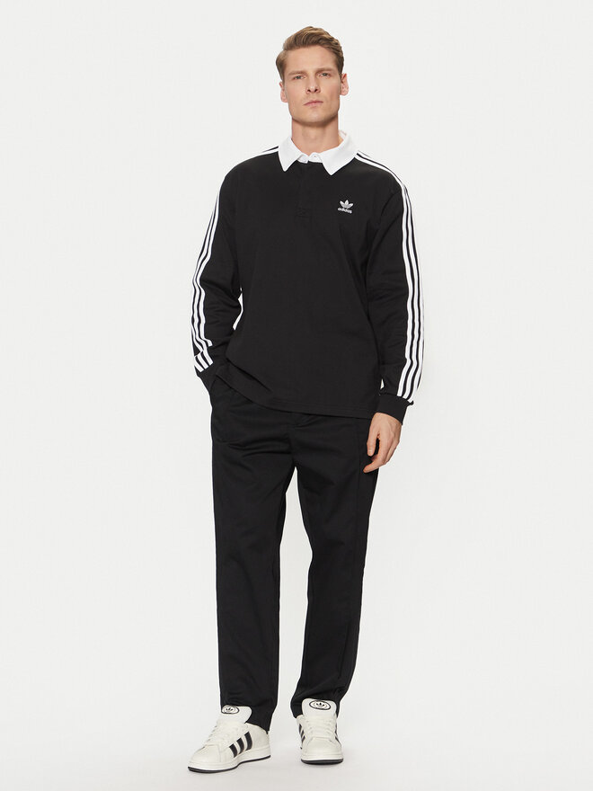adidas adidas Polo marškinėliai adicolor Rugby IZ4806 Juoda Regular Fit