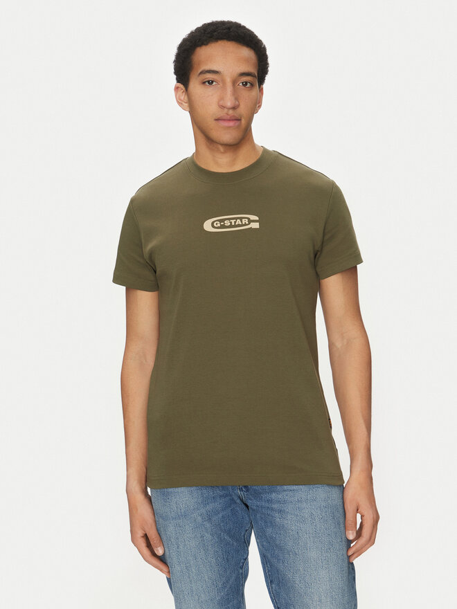G-Star Raw G-Star Raw Marškinėliai Old Skool D25967-C812 110 Žalia Regular Fit