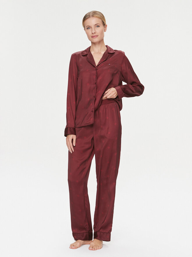 Tommy Hilfiger Tommy Hilfiger Pijama UW0UW04830 Guinda/burdeos Relaxed Fit