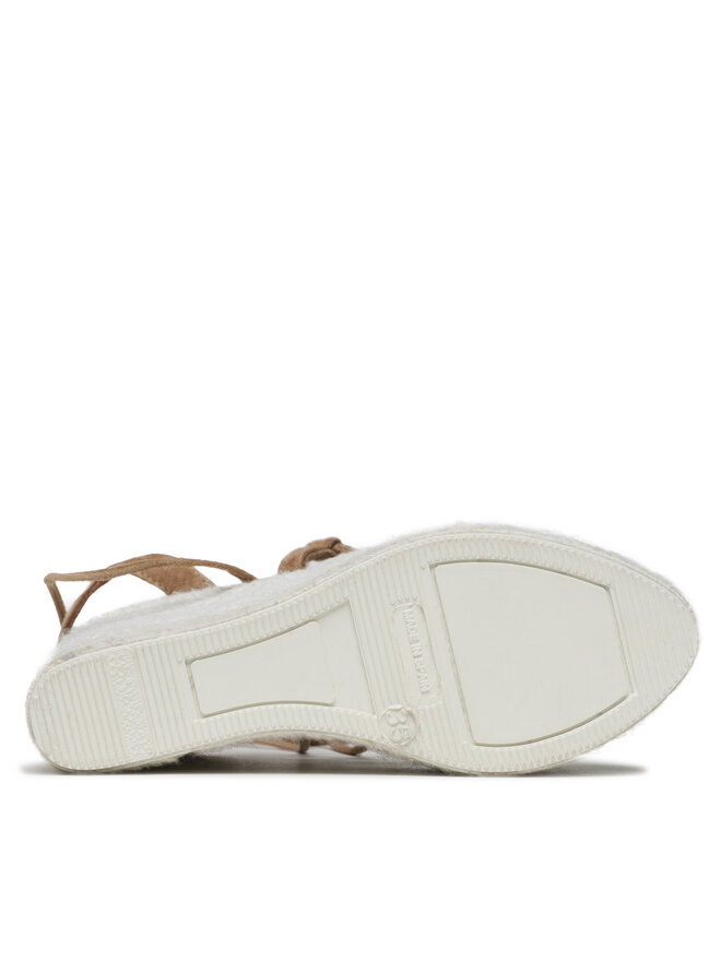 Manebi Espadrilles Manebi Soft Suede Lace-Up Wedge Espadrilles L 8.7 WA Brūns